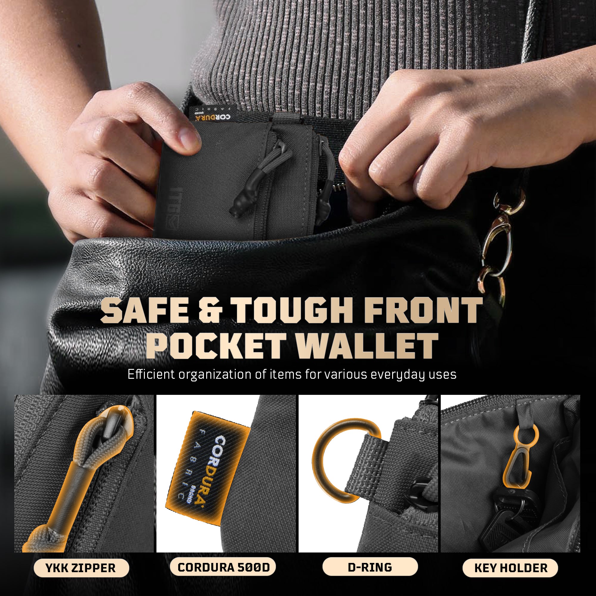 1TG Tactical Coin Purse 500D CORDURA Minimalist Wallet